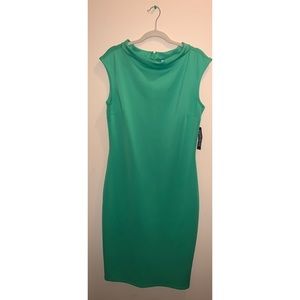 Green dress.     knee length     Professional